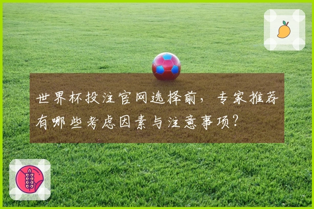 世界杯投注官网选择前，专家推荐有哪些考虑因素与注意事项？
